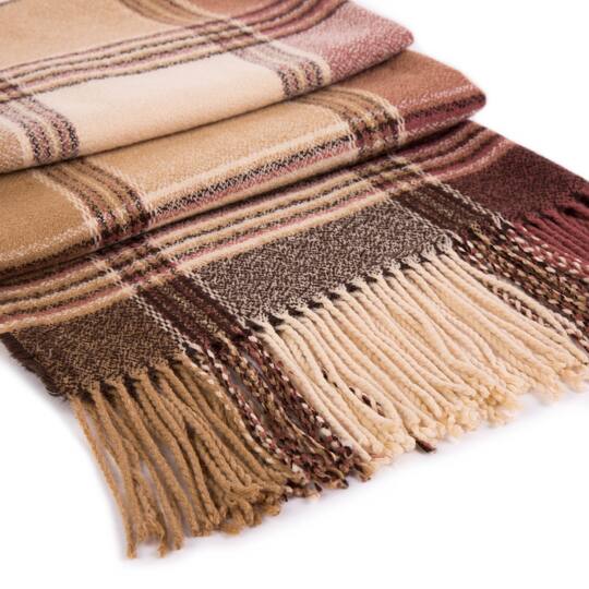 Glitzhome® Fashion Plaid Scarf with Tassels Set